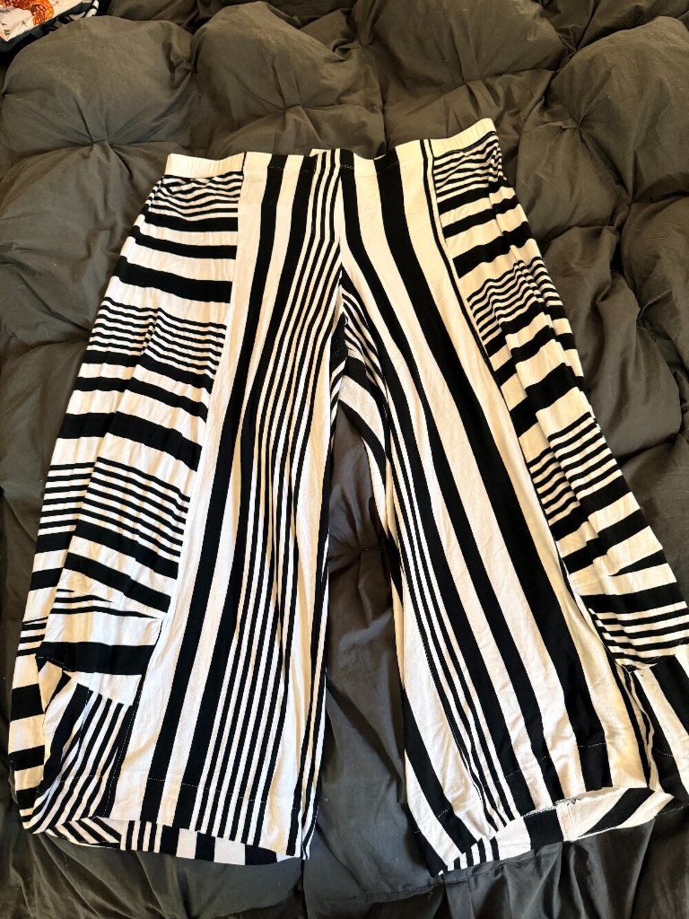 Alembika Mistissini Mixed stripe Lantern Punto Pants Black White Size 20